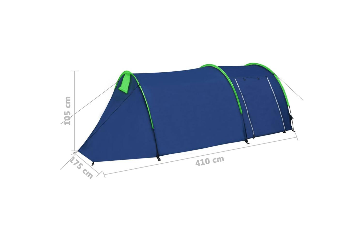 Vidaxl Camping Tent 4 Persons Navy Blue/green-9