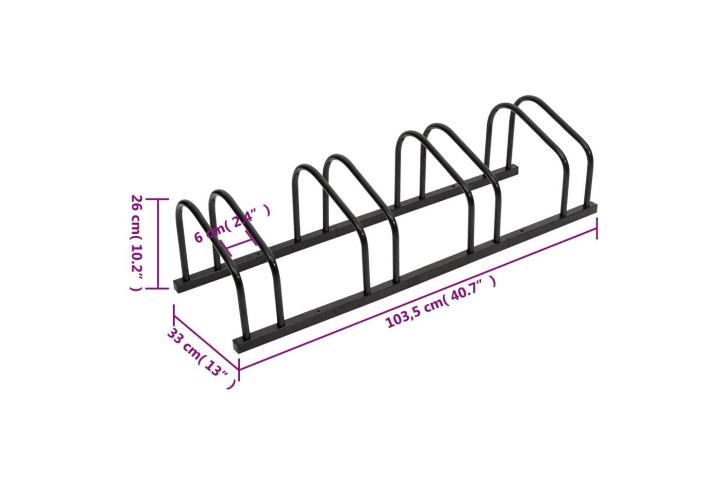 Vidaxl Bike Rack For 4 Bikes Black Steel-6