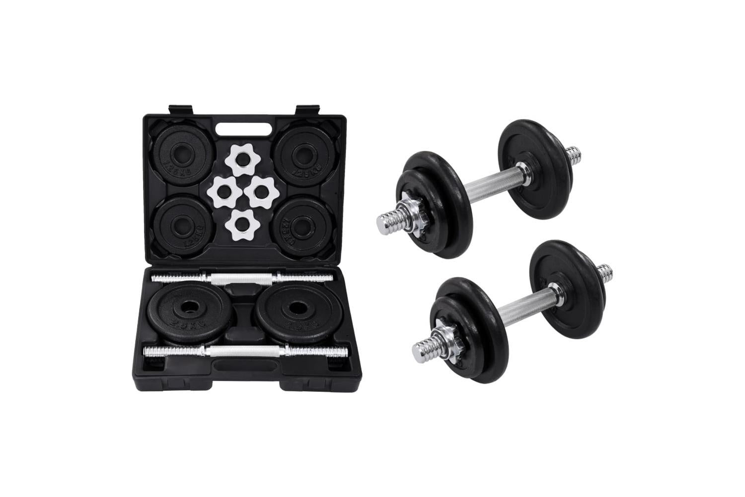 Vidaxl 15 Piece Dumbbell Set 20 Kg Cast Iron