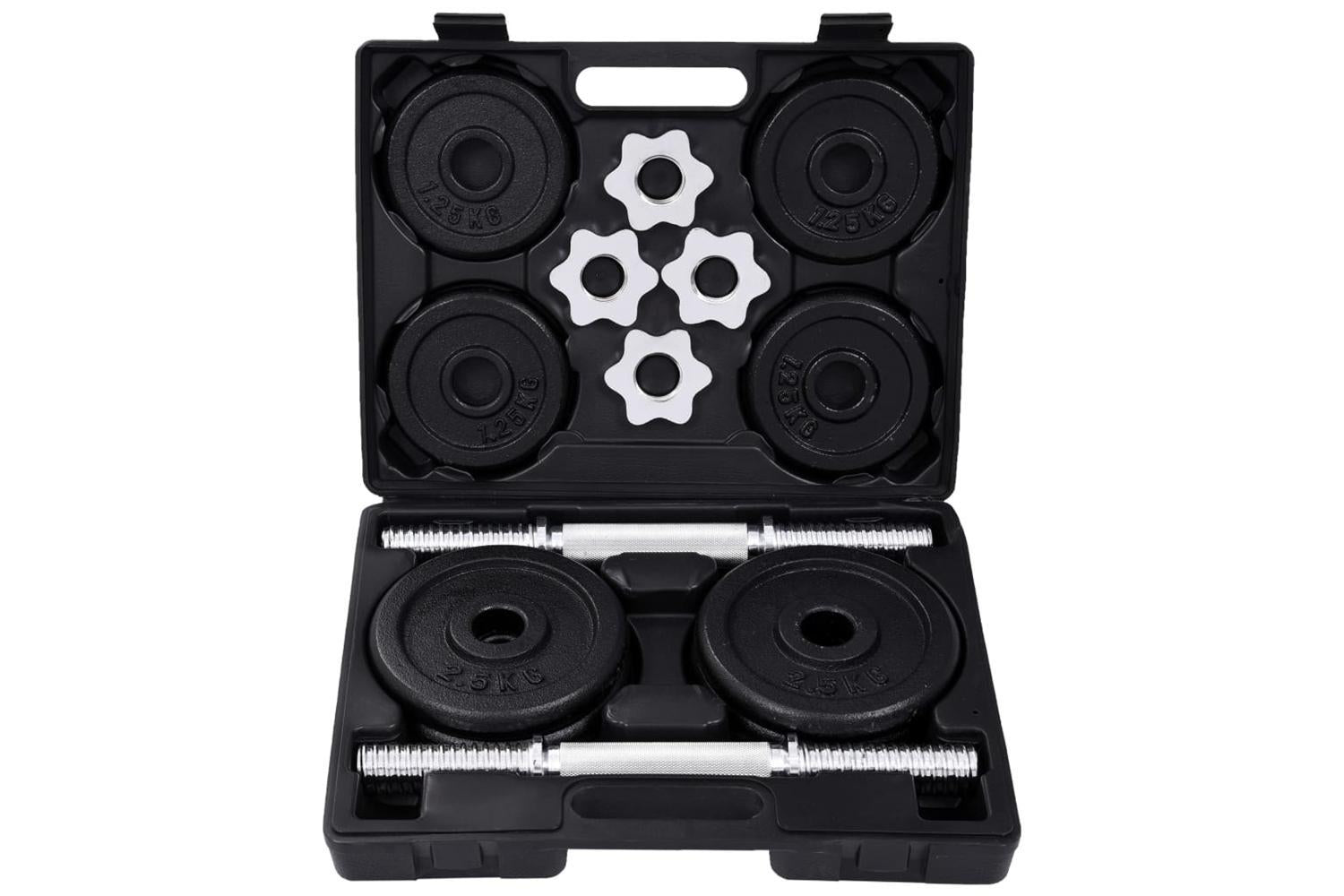 Vidaxl 15 Piece Dumbbell Set 20 Kg Cast Iron-3