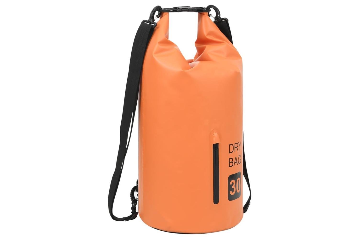 Vidaxl Dry Bag With Zipper Orange 30 L Pvc