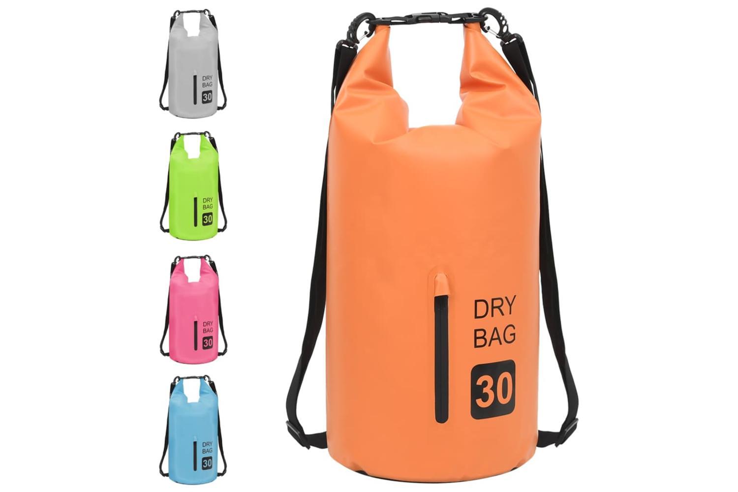 Vidaxl Dry Bag With Zipper Orange 30 L Pvc-9