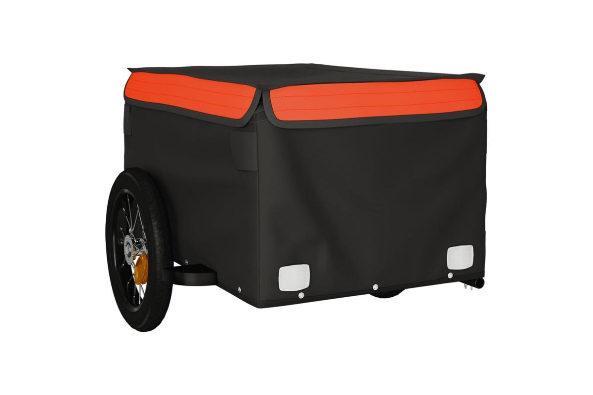 Vidaxl Bike Trailer Black And Orange 30 Kg Iron-4