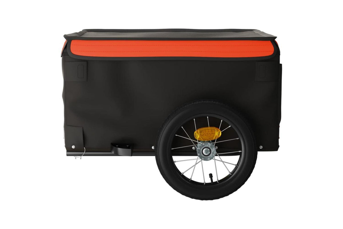 Vidaxl Bike Trailer Black And Orange 30 Kg Iron-7
