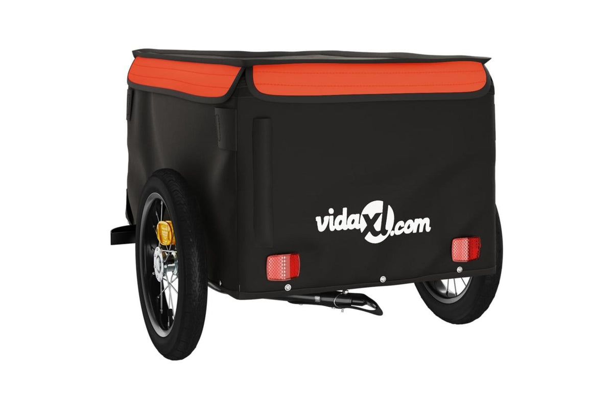Vidaxl Bike Trailer Black And Orange 30 Kg Iron-8