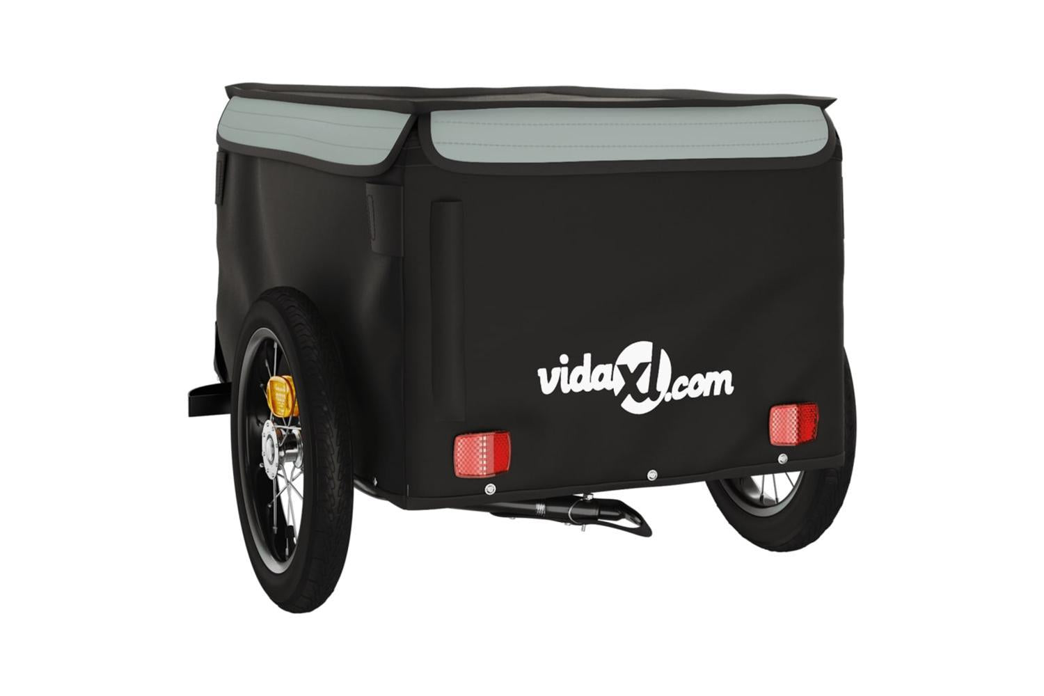 Vidaxl Bike Trailer Black And Grey 30 Kg Iron-8