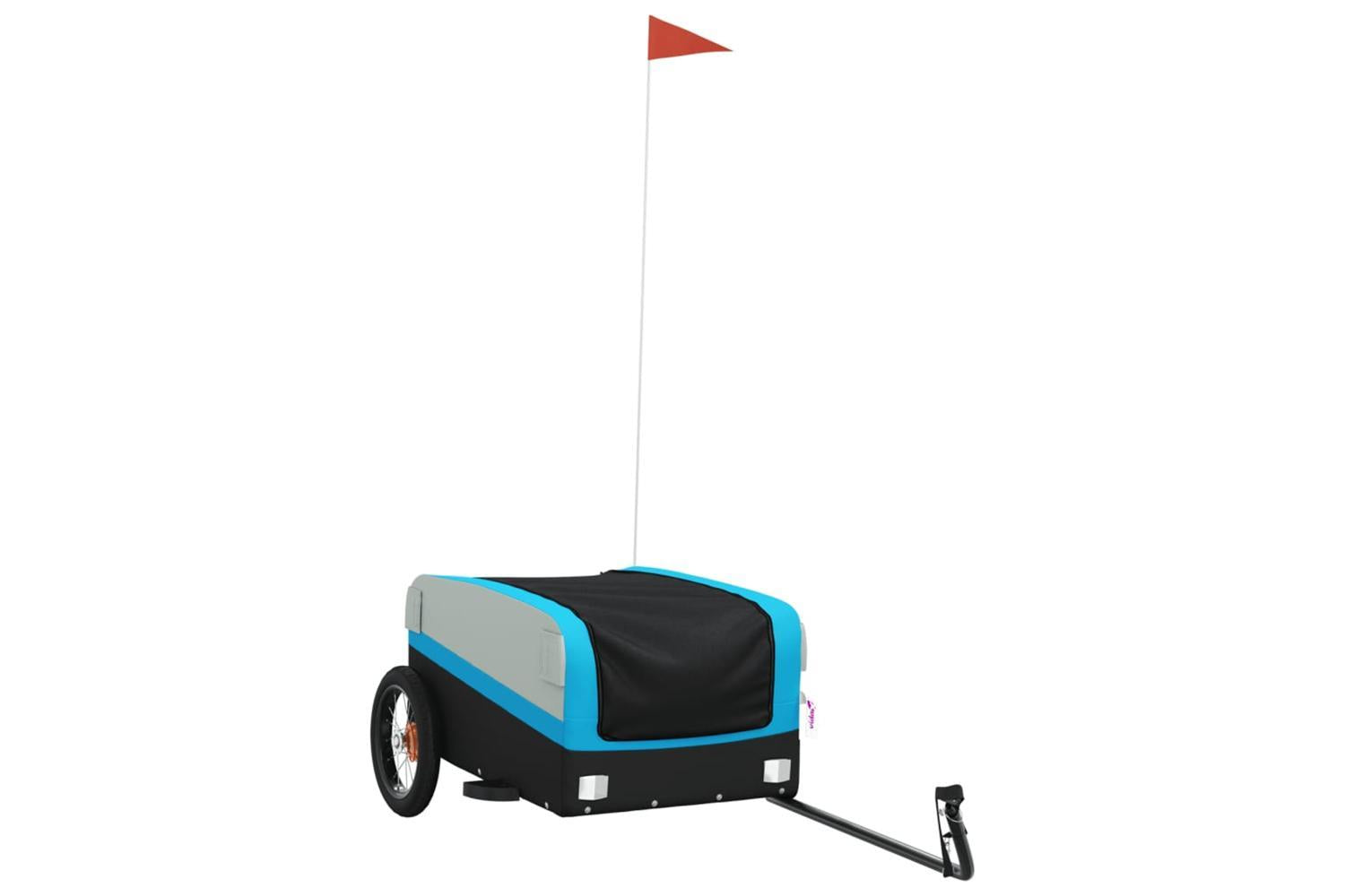 Vidaxl Bike Trailer Black And Blue 30 Kg Iron