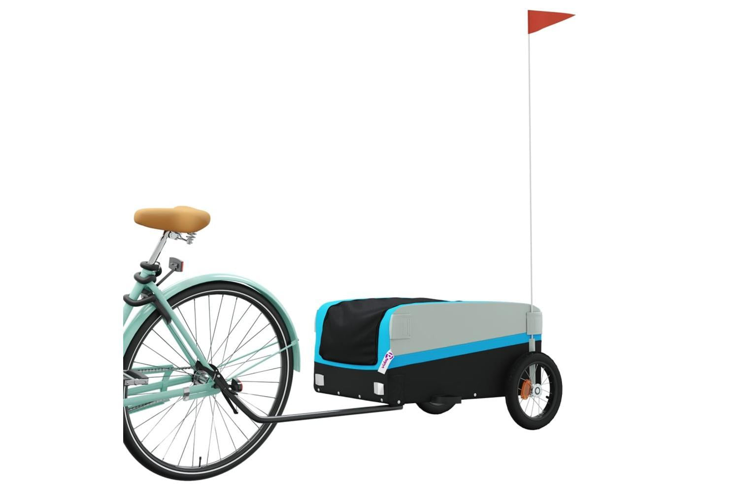 Vidaxl Bike Trailer Black And Blue 30 Kg Iron-3