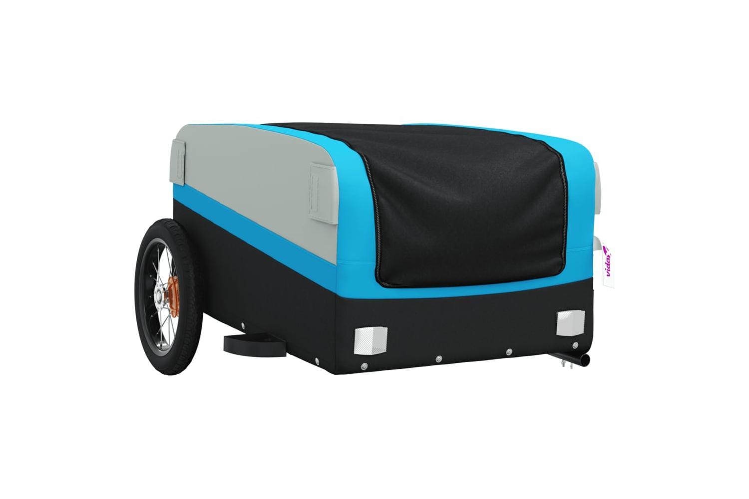Vidaxl Bike Trailer Black And Blue 30 Kg Iron-4