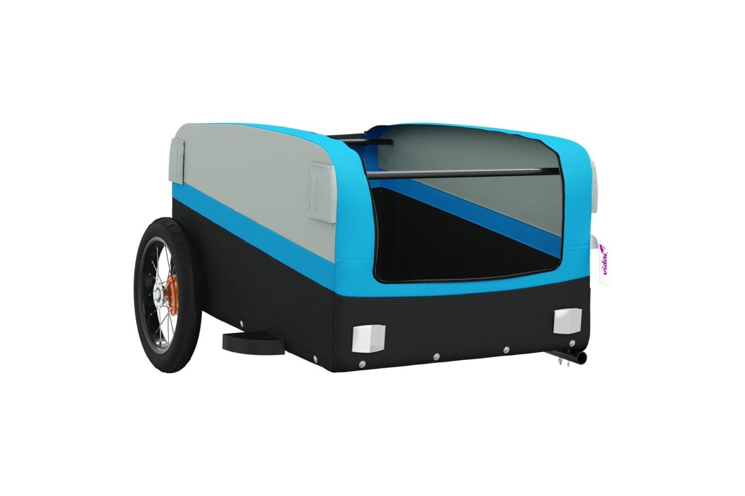 Vidaxl Bike Trailer Black And Blue 30 Kg Iron-5
