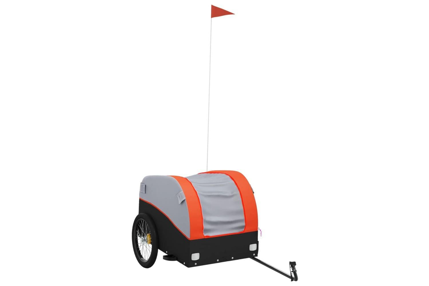 Vidaxl Bike Trailer Black And Orange 45 Kg Iron-2