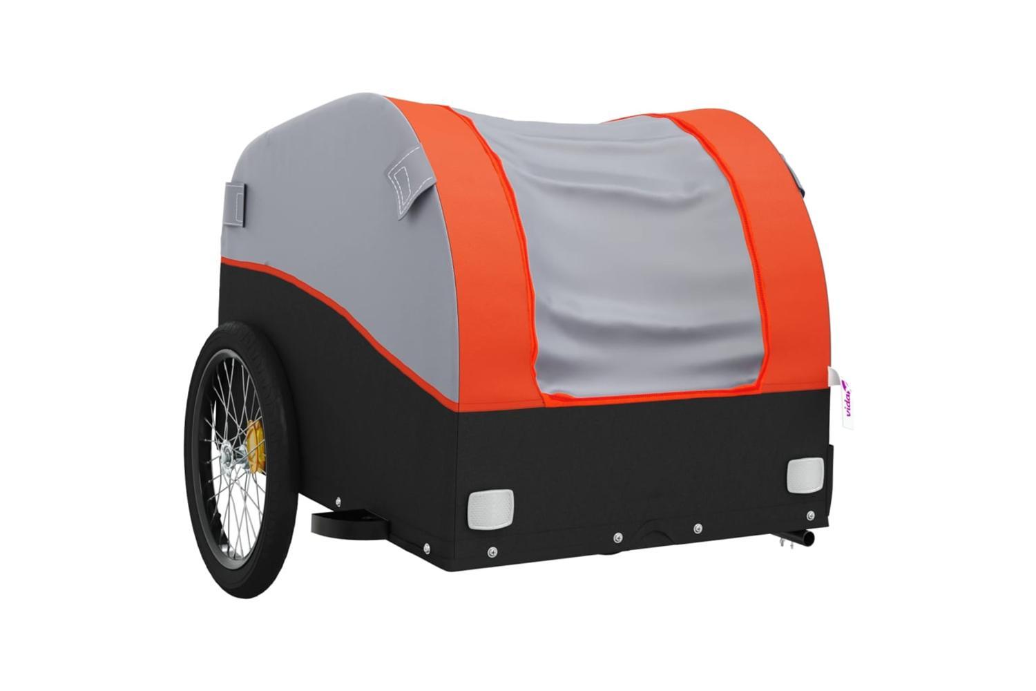 Vidaxl Bike Trailer Black And Orange 45 Kg Iron-4