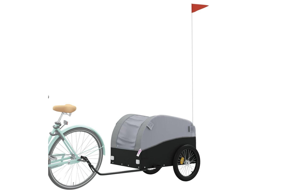 Vidaxl Bike Trailer Black And Grey 45 Kg Iron-3