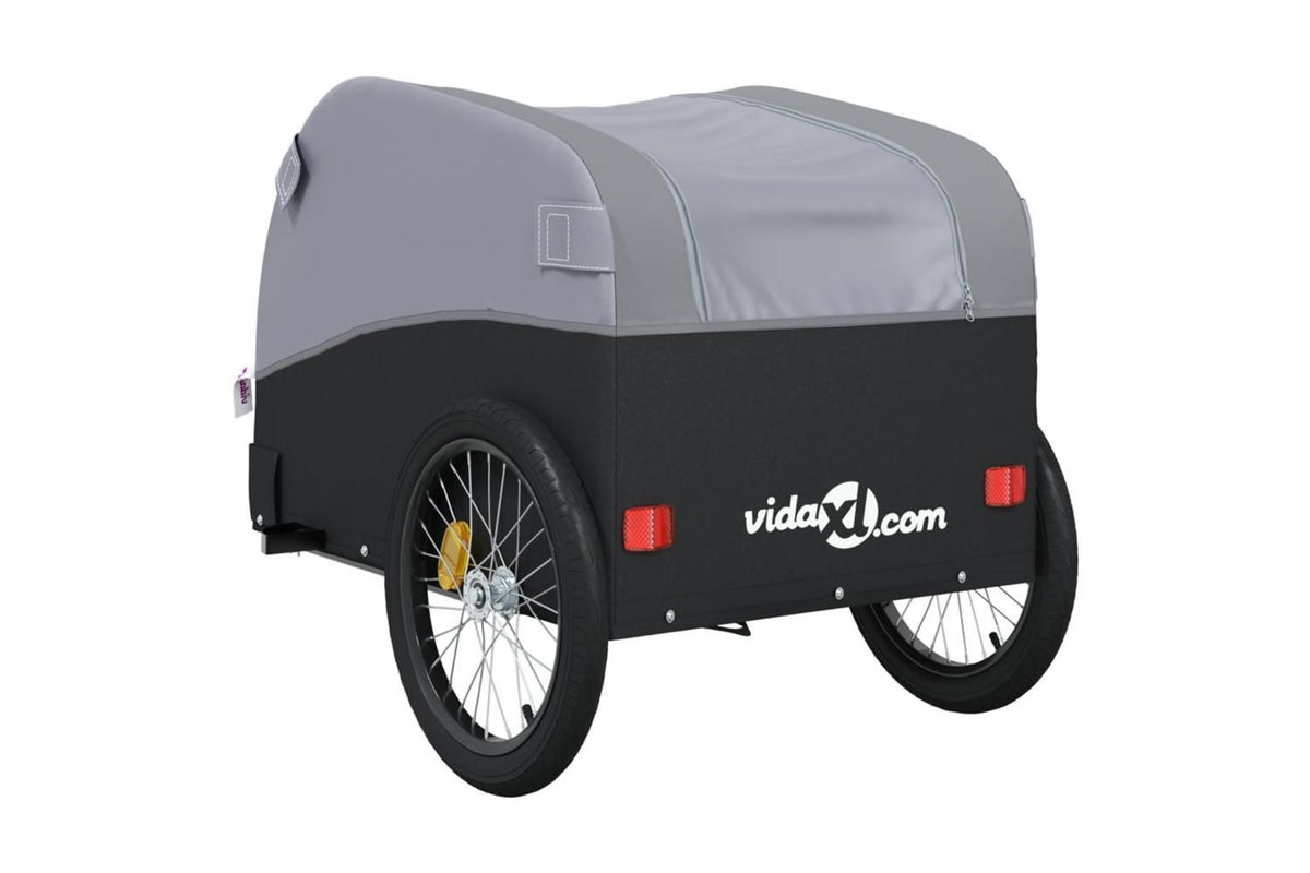Vidaxl Bike Trailer Black And Grey 45 Kg Iron-8