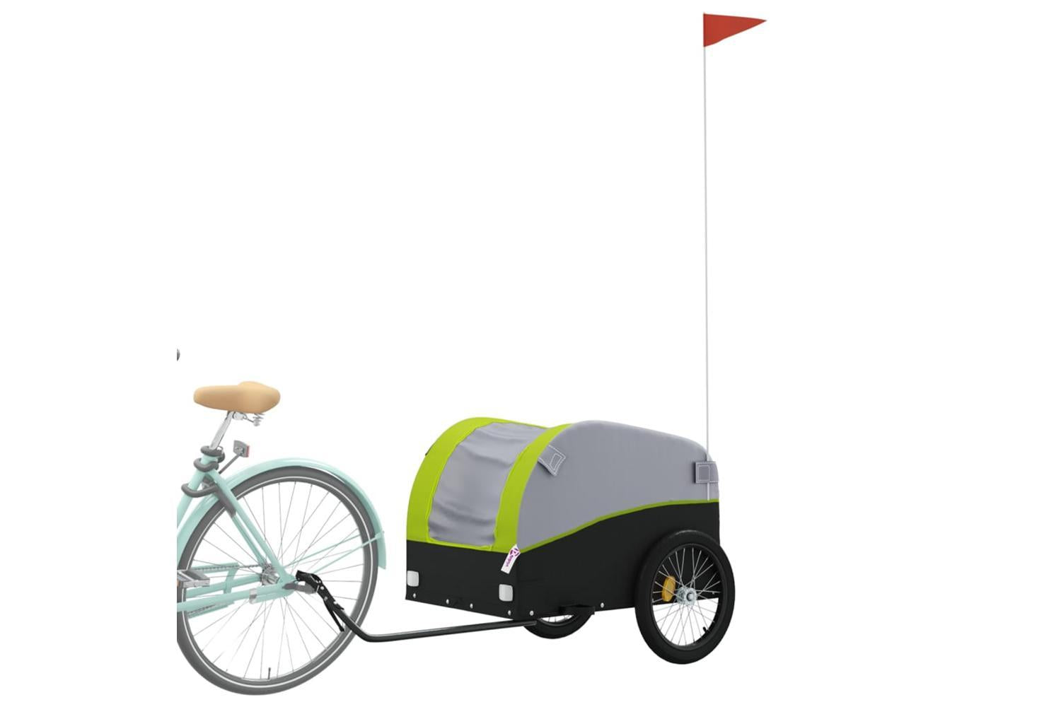 Vidaxl Bike Trailer Black And Green 45 Kg Iron-3