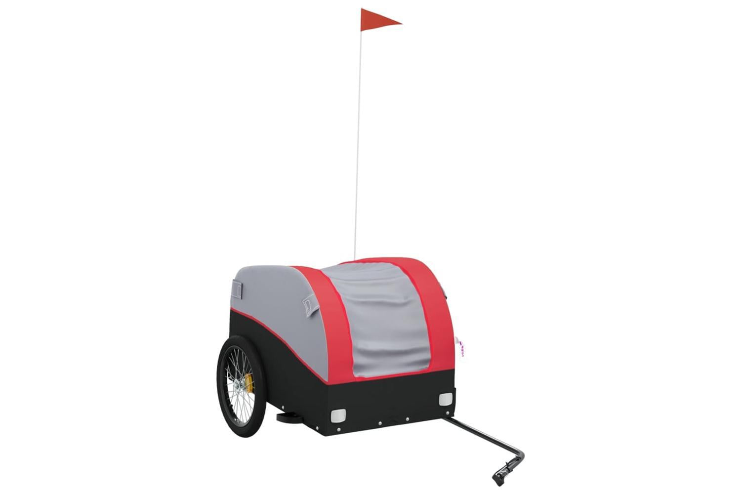 Vidaxl Bike Trailer Black And Red 45 Kg Iron-2