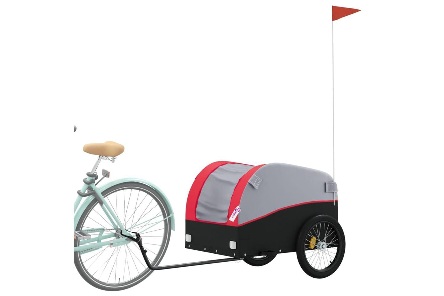 Vidaxl Bike Trailer Black And Red 45 Kg Iron-3