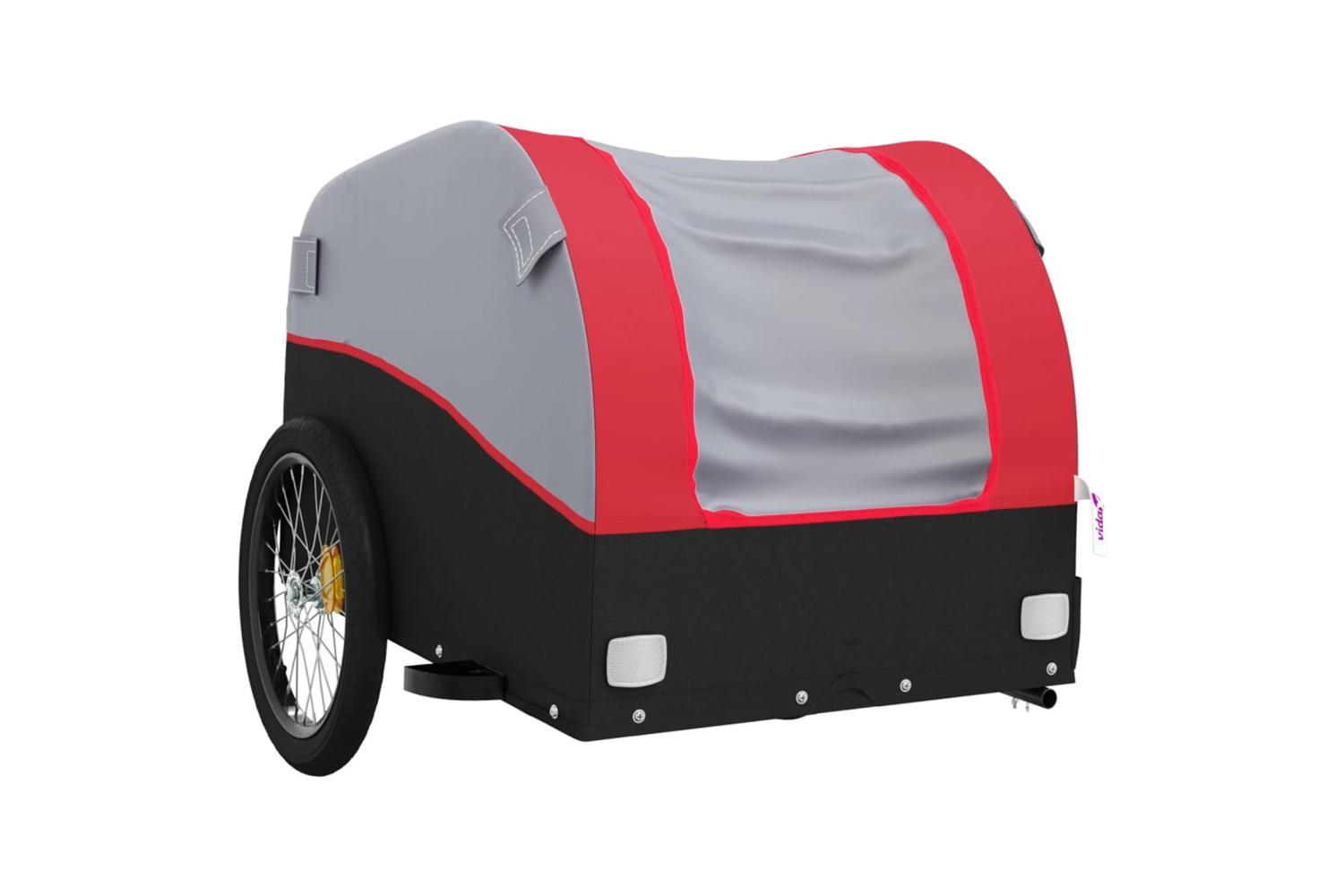 Vidaxl Bike Trailer Black And Red 45 Kg Iron-4