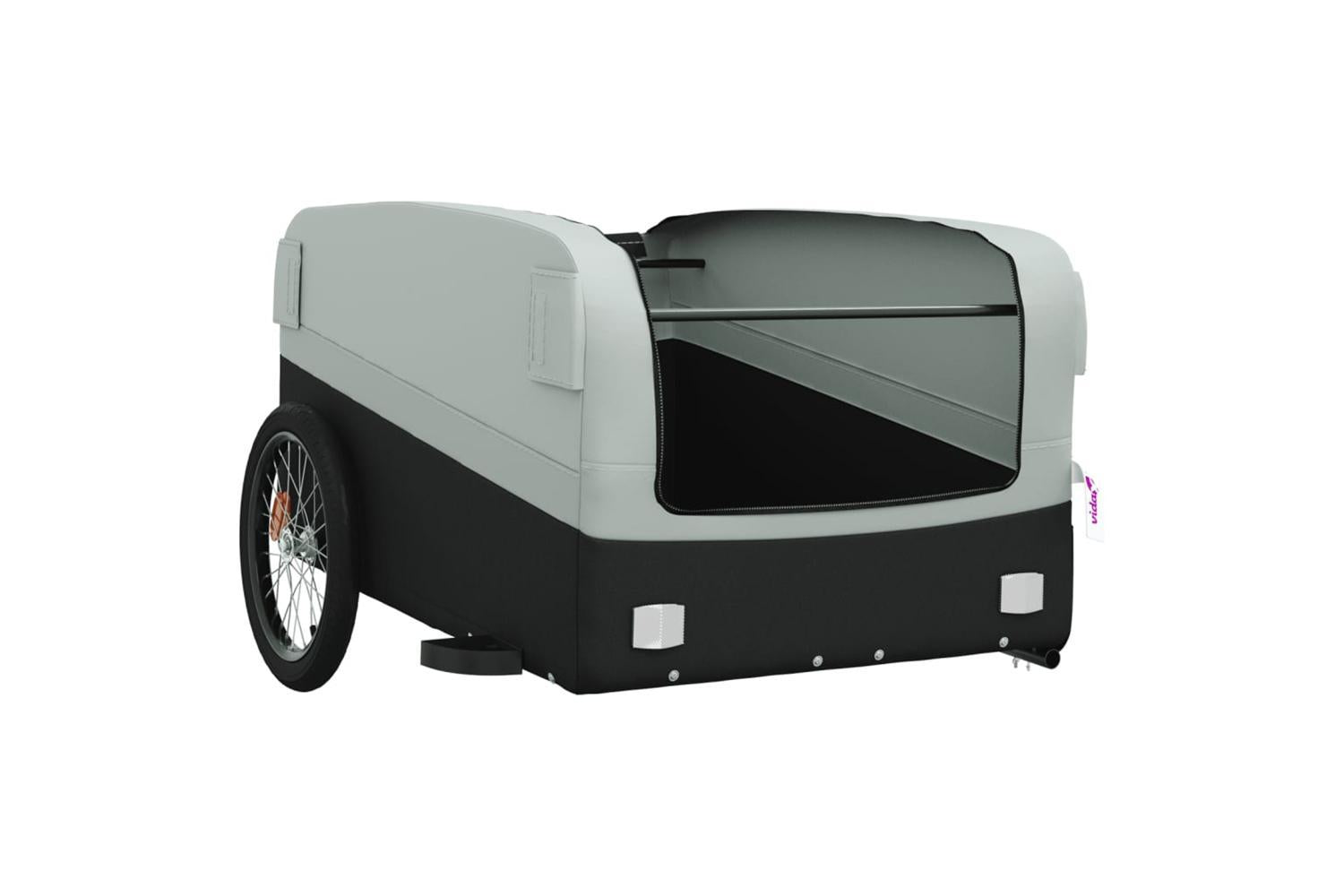 Vidaxl Bike Trailer Black And Grey 45 Kg Iron-5