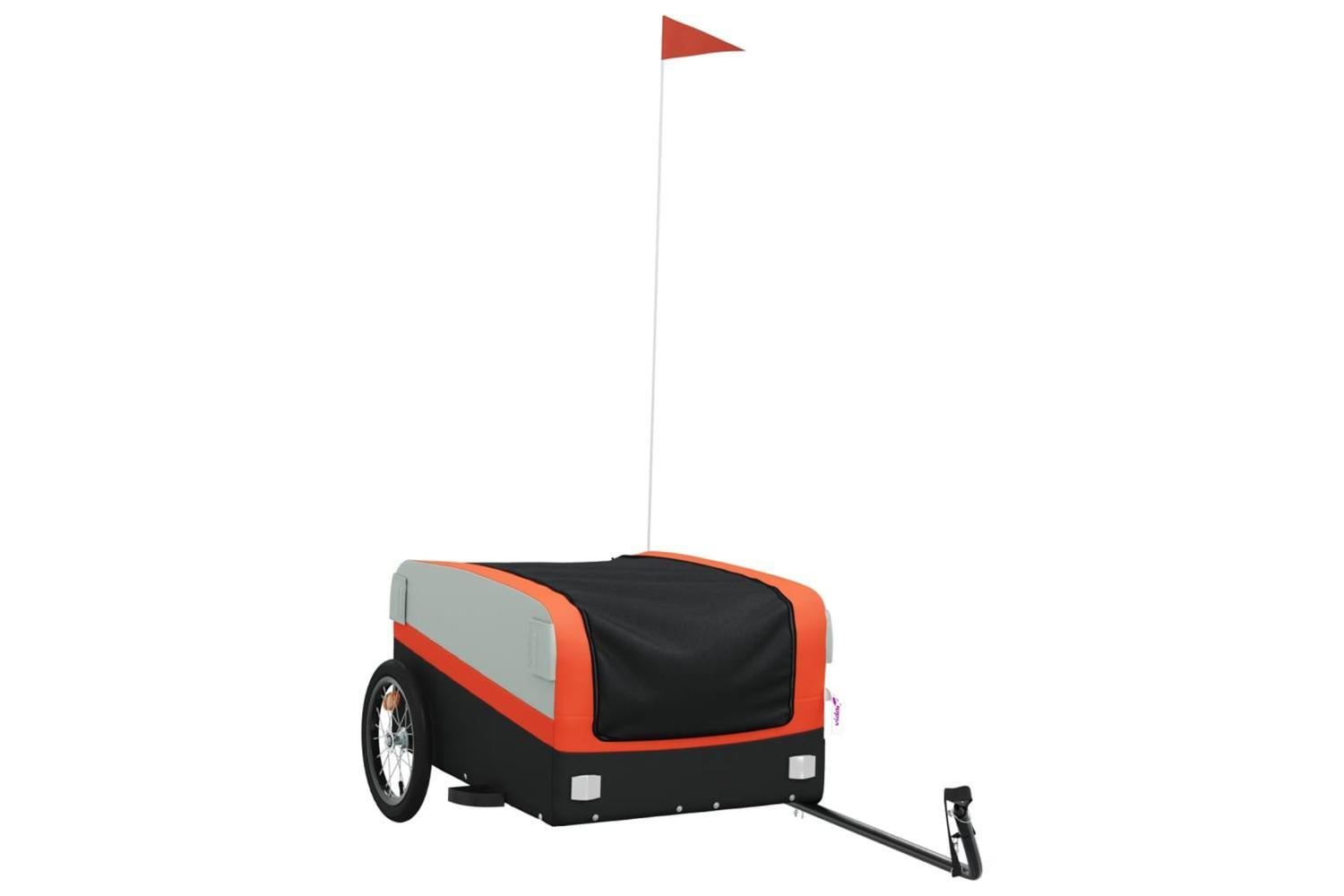 Vidaxl Bike Trailer Black And Orange 45 Kg Iron-2
