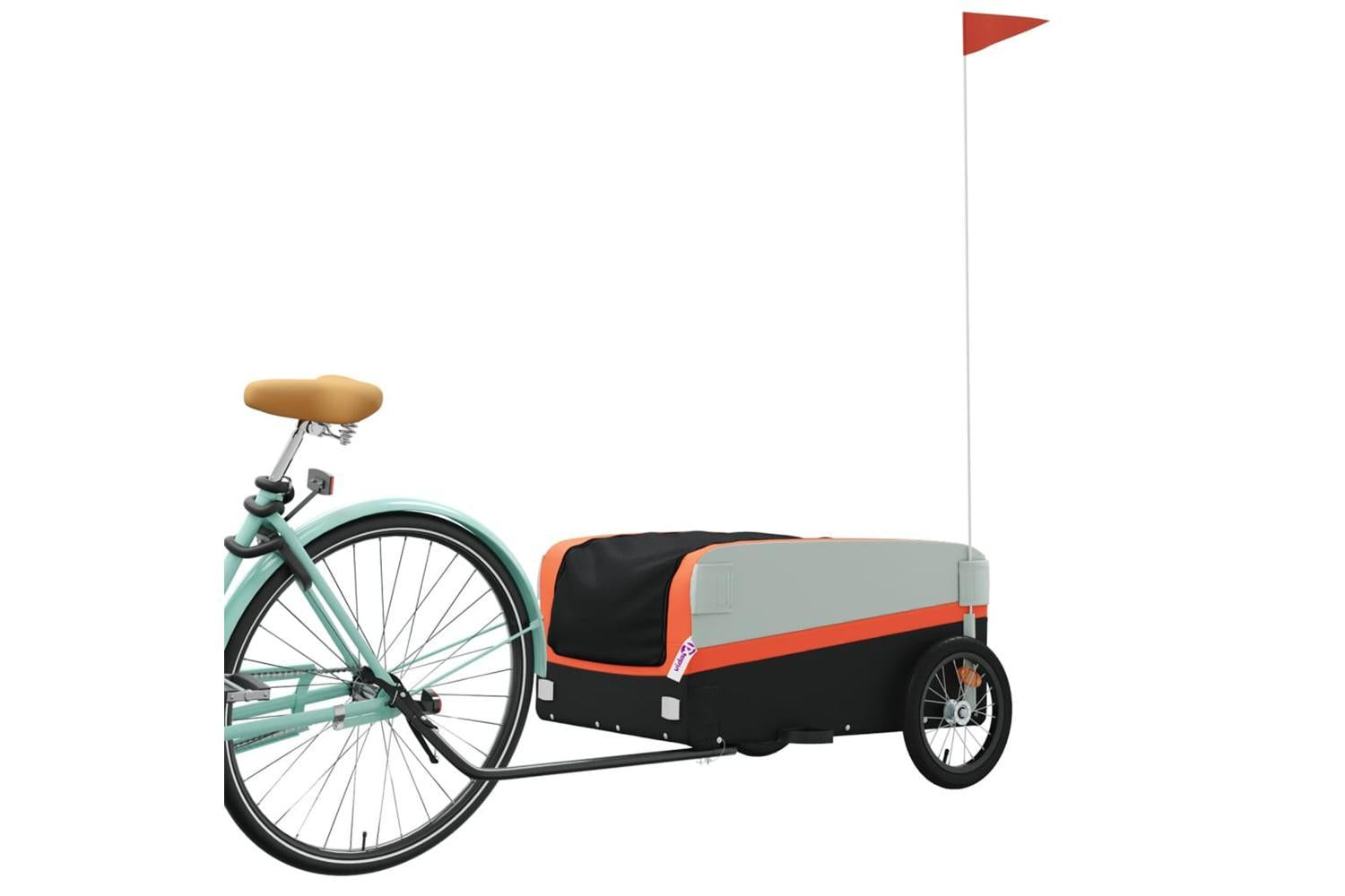 Vidaxl Bike Trailer Black And Orange 45 Kg Iron-3