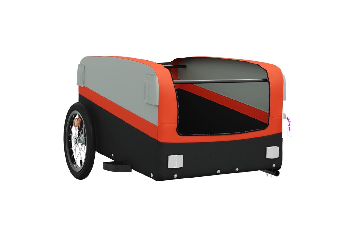 Vidaxl Bike Trailer Black And Orange 45 Kg Iron-5