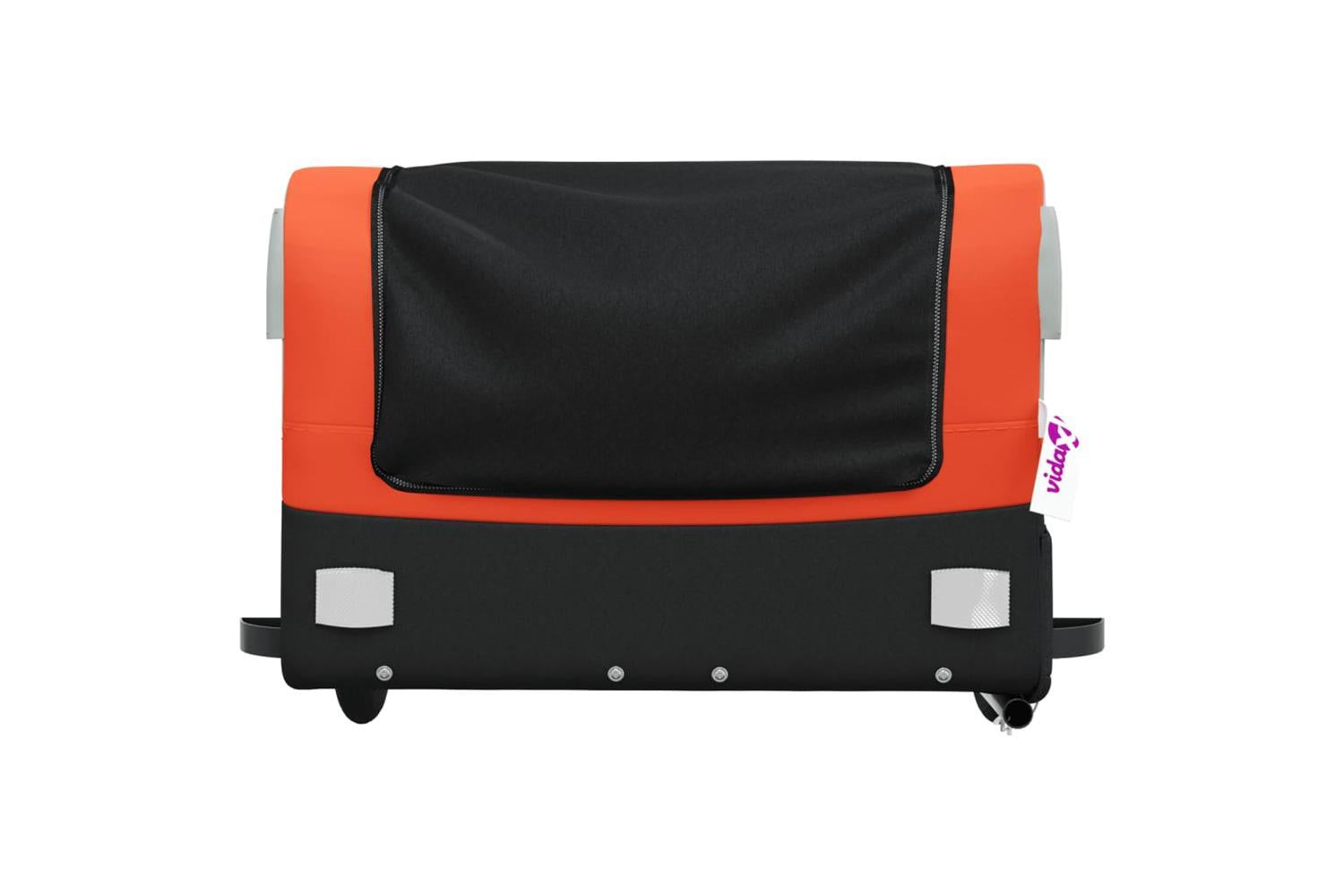 Vidaxl Bike Trailer Black And Orange 45 Kg Iron-6
