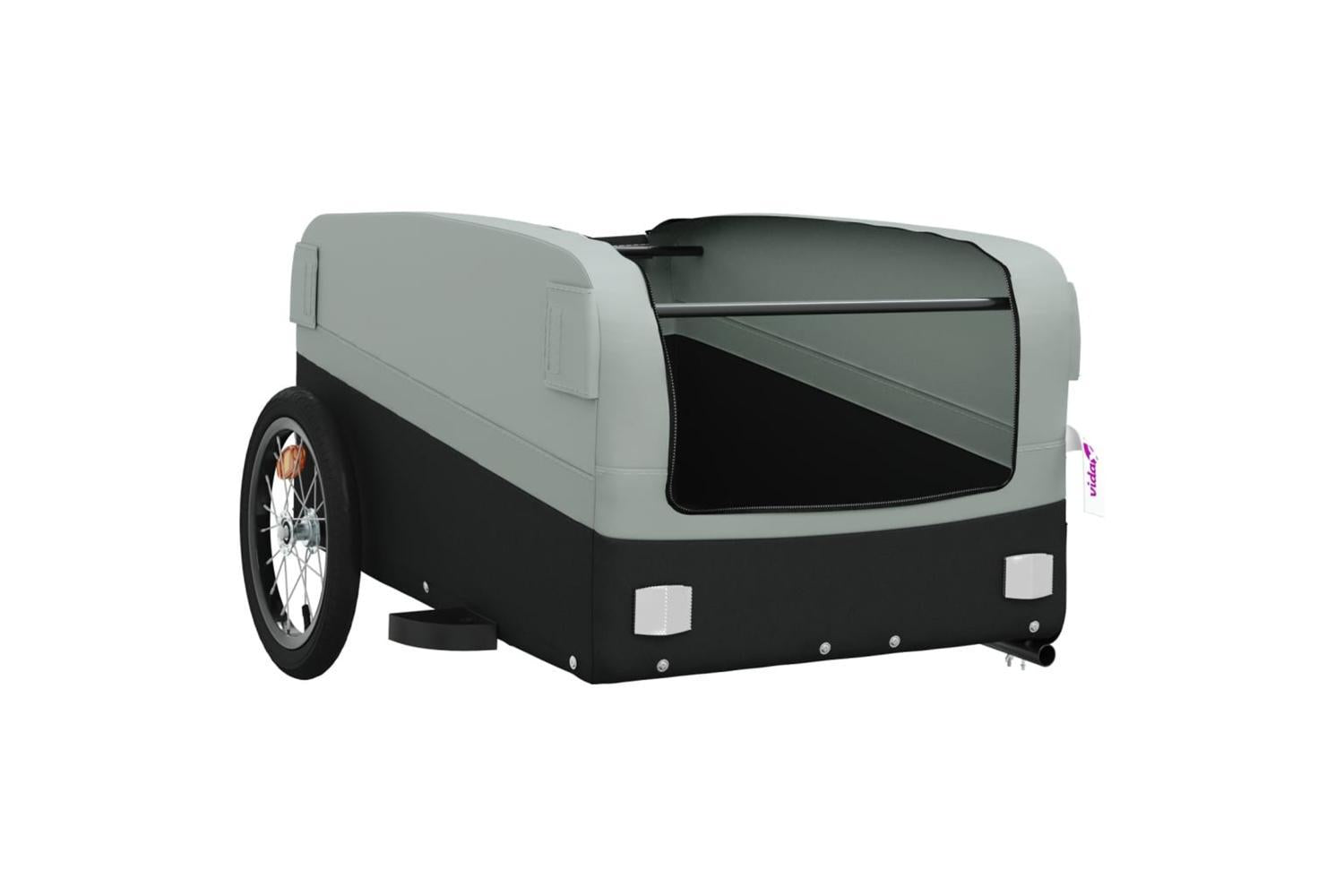 Vidaxl Bike Trailer Black And Grey 45 Kg Iron-5