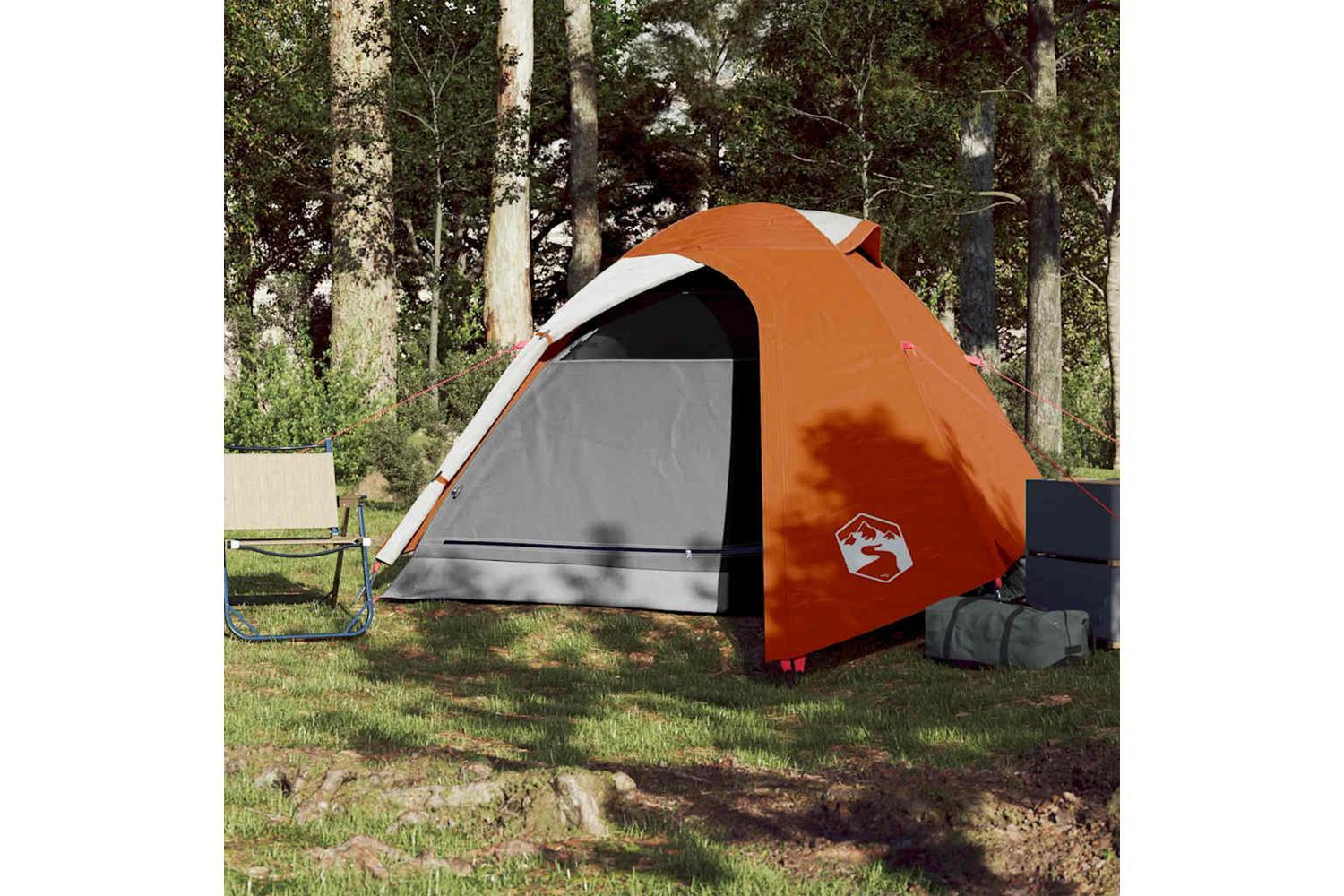 Vidaxl Camping Tent Dome 3-person Orange Waterproof-3