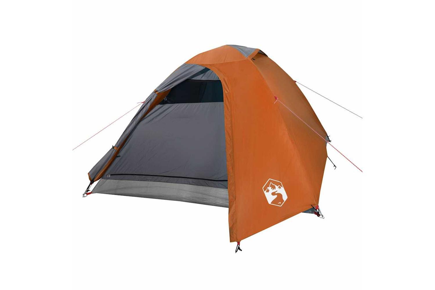 Vidaxl Camping Tent Dome 3-person Orange Waterproof-4
