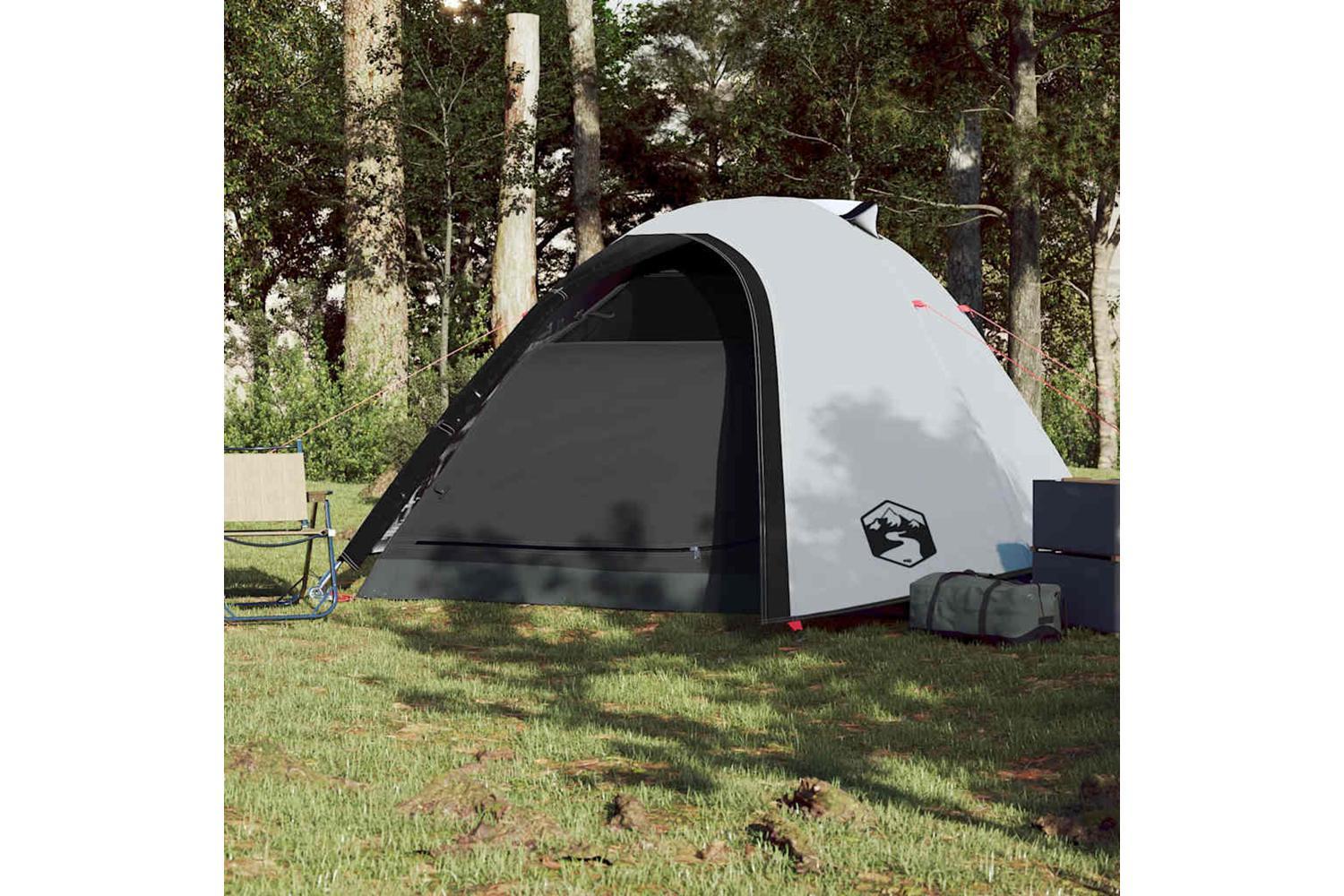 Vidaxl Camping Tent Dome 4-person White Blackout Fabric Waterproof-3