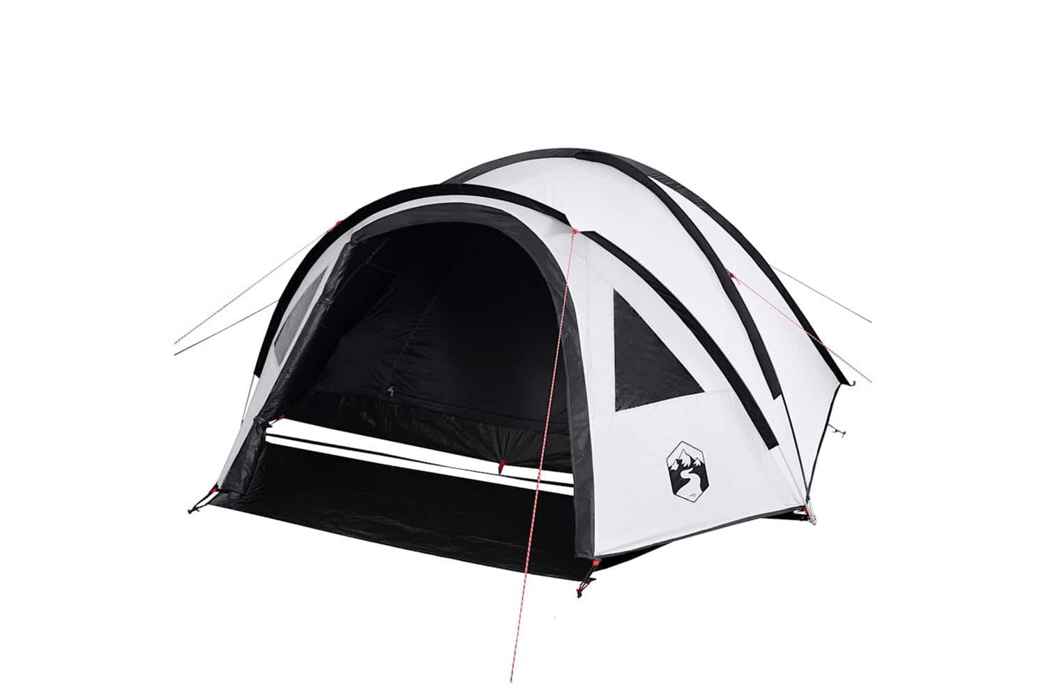 Vidaxl Camping Tent Dome 4-person White Blackout Fabric Waterproof-4