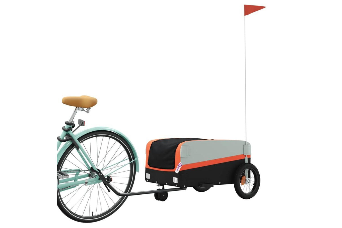 Vidaxl Bike Trailer Black And Orange 30 Kg Iron-3