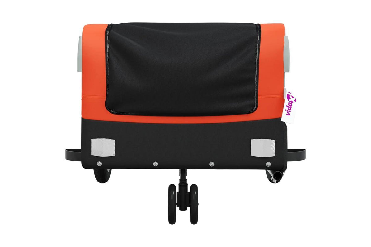 Vidaxl Bike Trailer Black And Orange 30 Kg Iron-6
