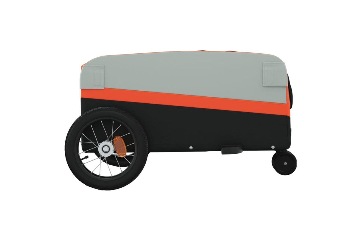 Vidaxl Bike Trailer Black And Orange 30 Kg Iron-7