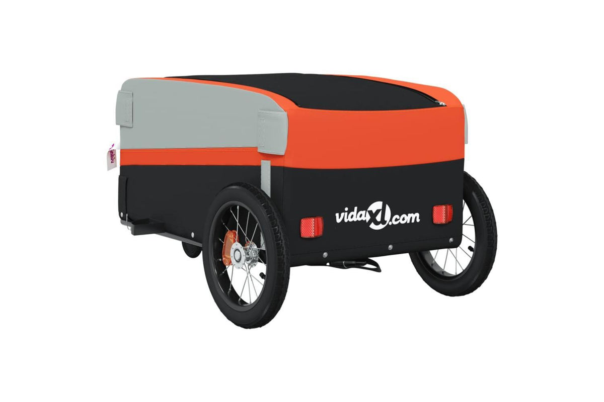 Vidaxl Bike Trailer Black And Orange 30 Kg Iron-8