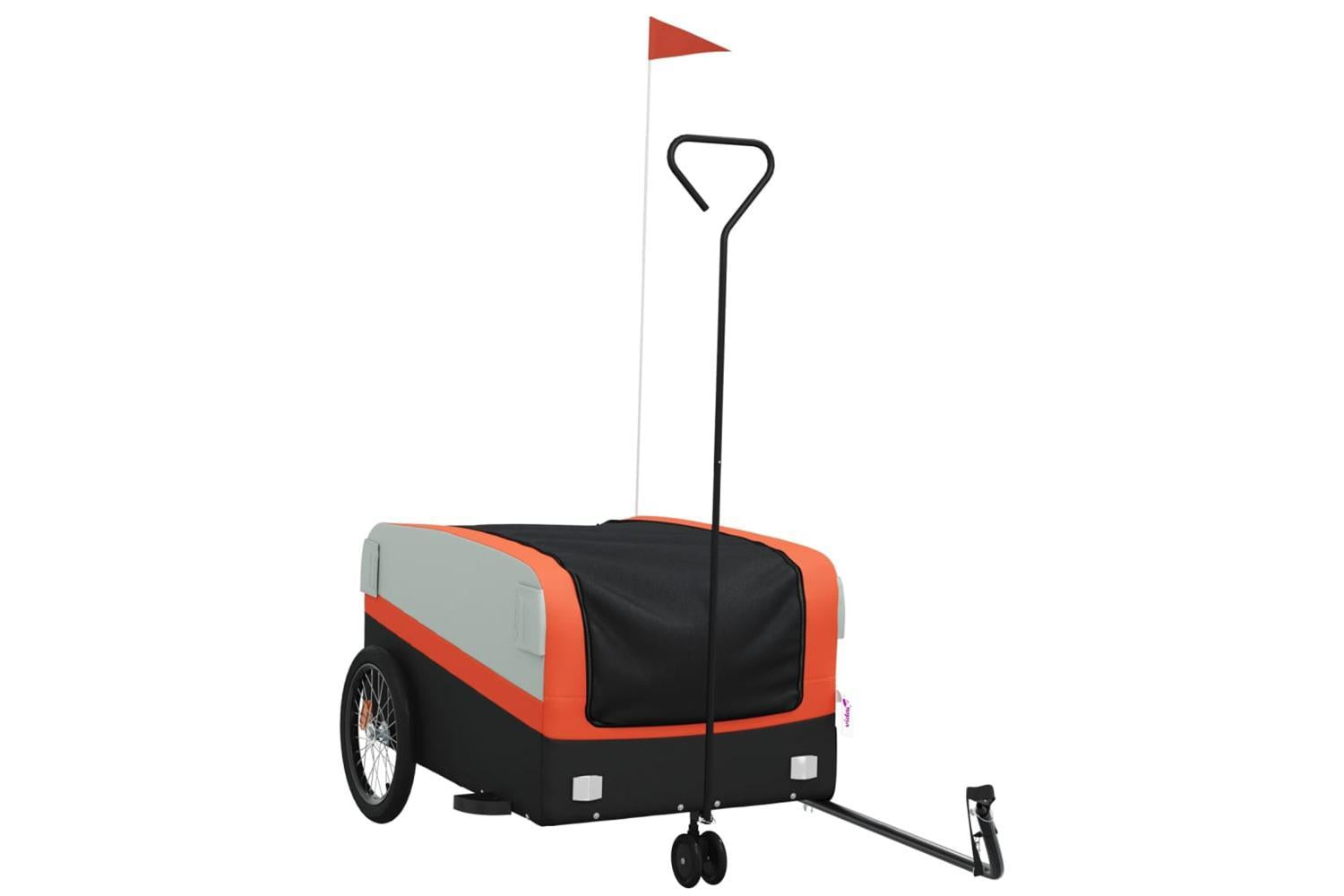 Vidaxl Bike Trailer Black And Orange 45 Kg Iron