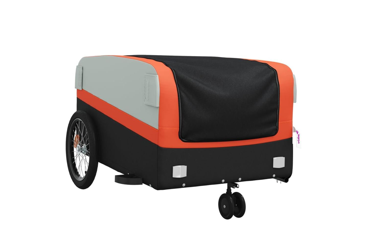 Vidaxl Bike Trailer Black And Orange 45 Kg Iron-4