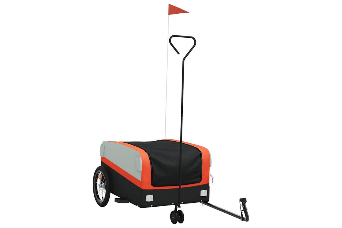 Vidaxl Bike Trailer Black And Orange 45 Kg Iron-2