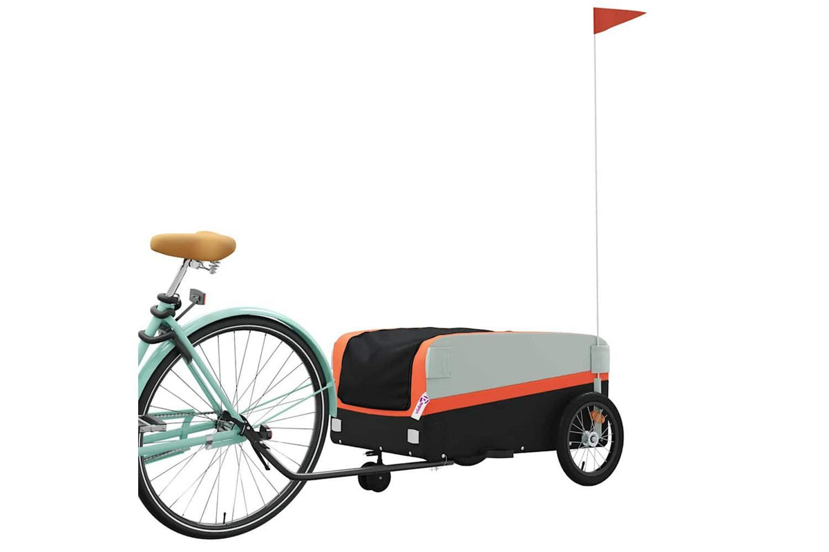 Vidaxl Bike Trailer Black And Orange 45 Kg Iron-3
