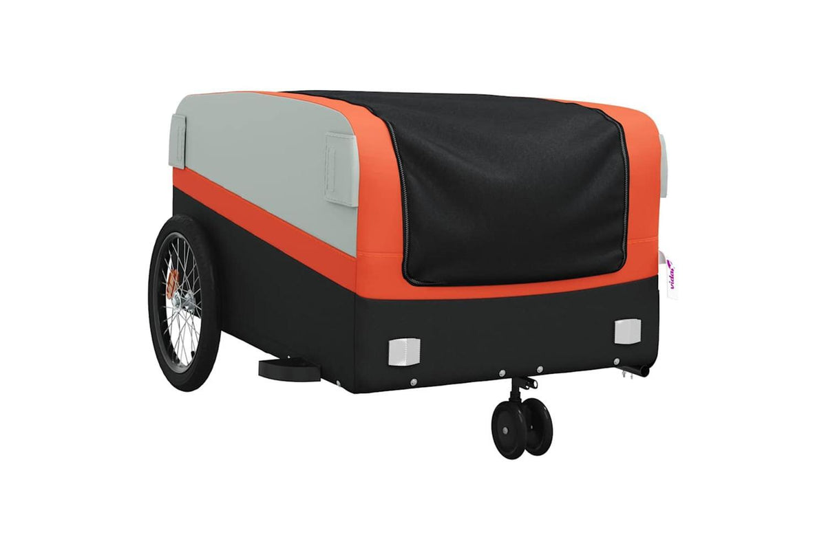 Vidaxl Bike Trailer Black And Orange 45 Kg Iron-4