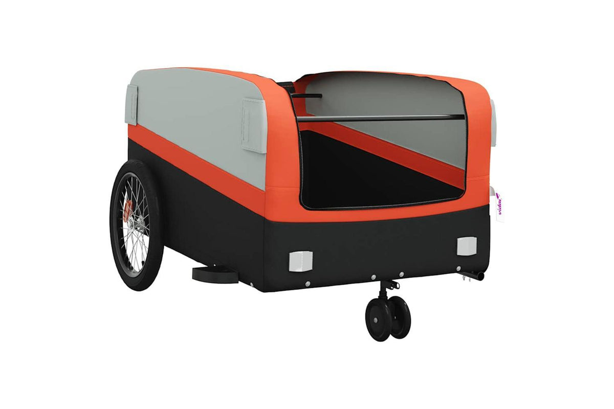 Vidaxl Bike Trailer Black And Orange 45 Kg Iron-5