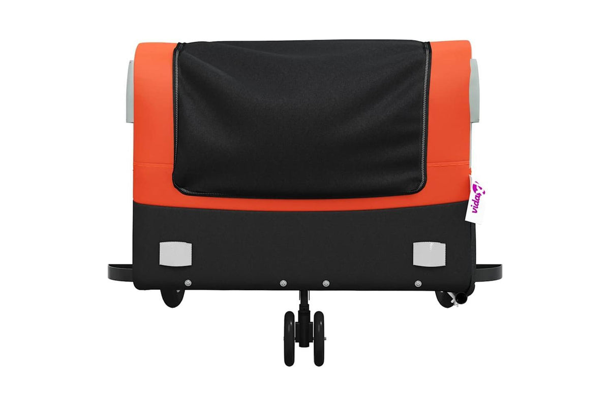 Vidaxl Bike Trailer Black And Orange 45 Kg Iron-6