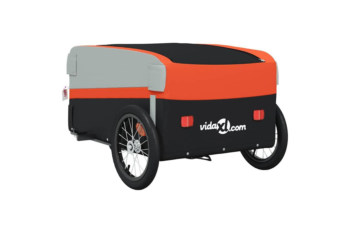 Vidaxl Bike Trailer Black And Orange 45 Kg Iron-8