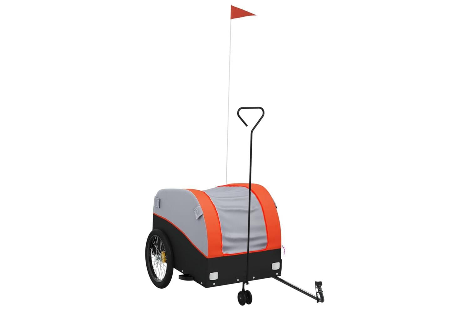 Vidaxl Bike Trailer Black And Orange 45 Kg Iron-2