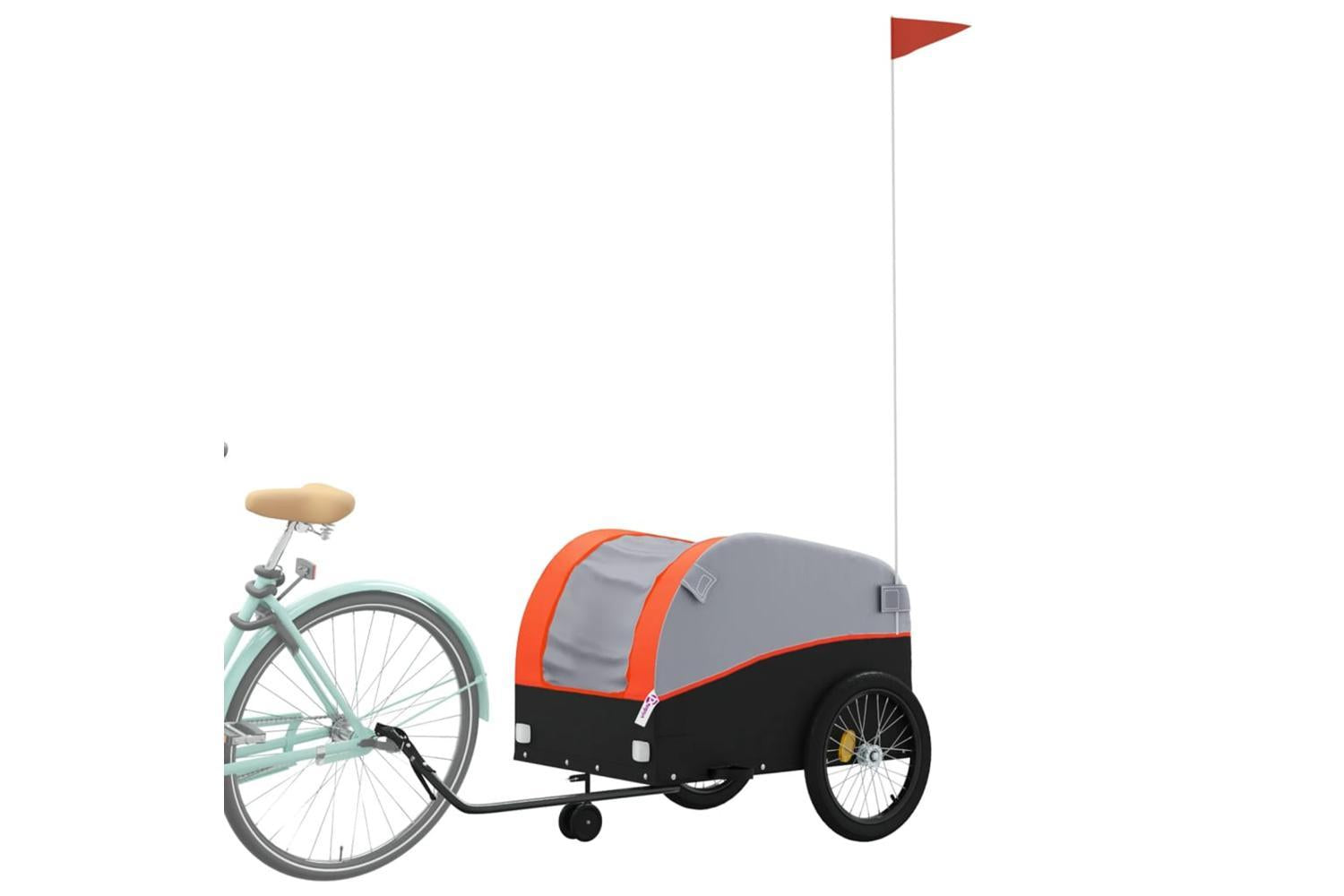 Vidaxl Bike Trailer Black And Orange 45 Kg Iron-3