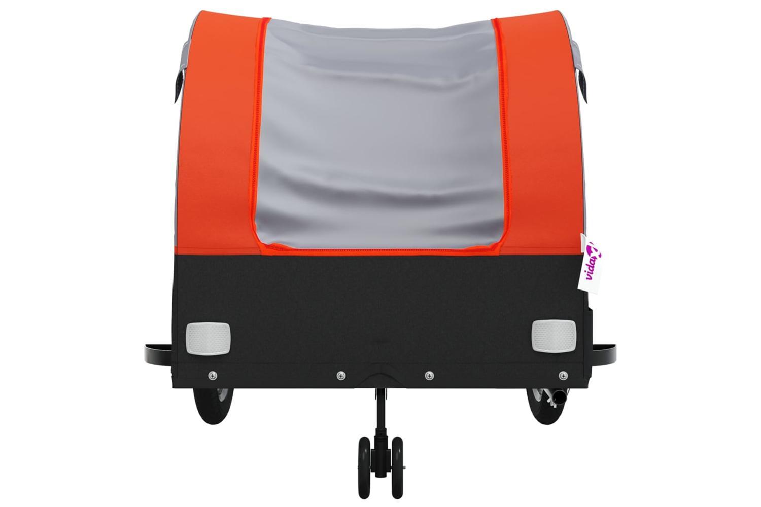 Vidaxl Bike Trailer Black And Orange 45 Kg Iron-6