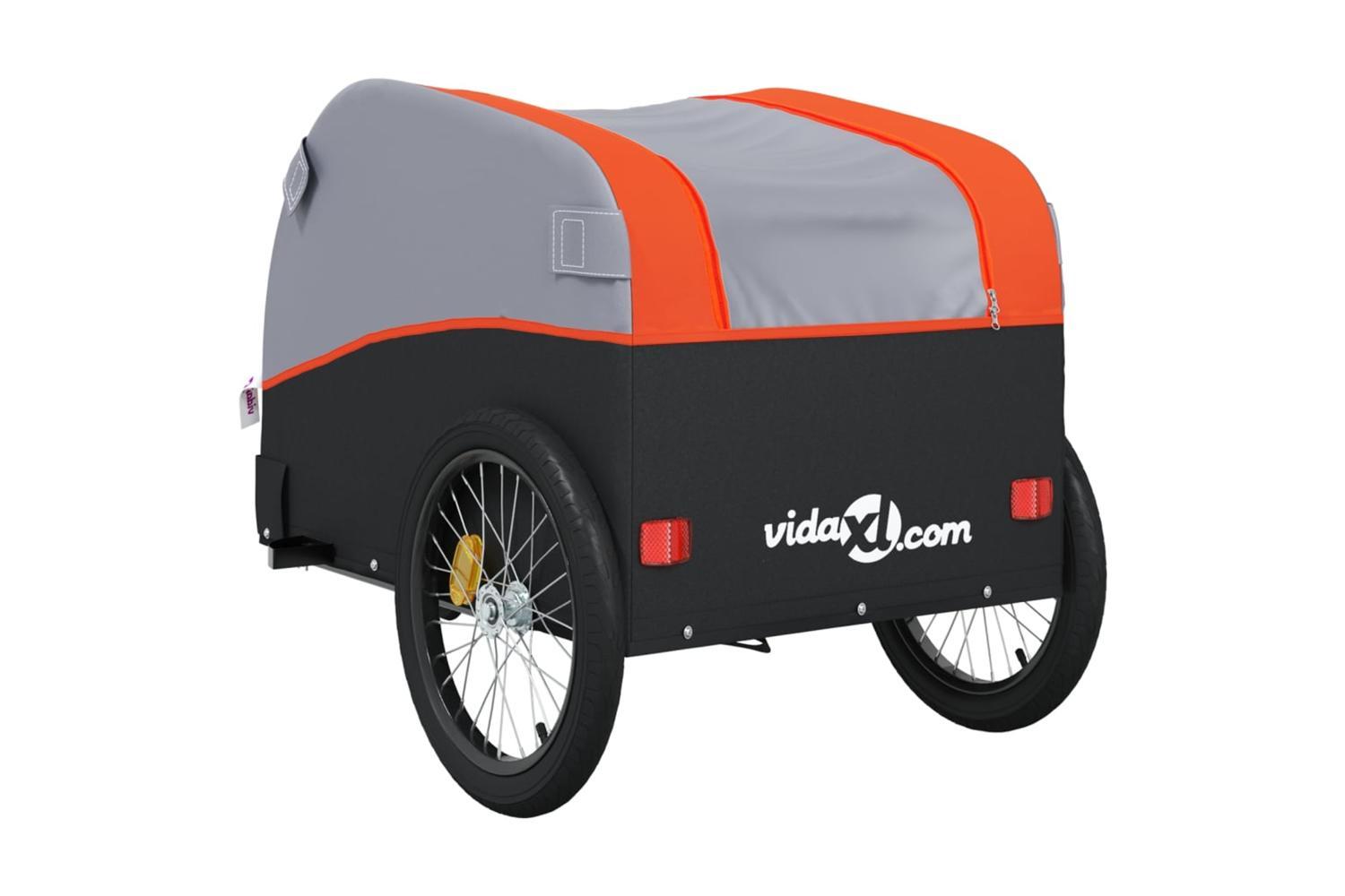 Vidaxl Bike Trailer Black And Orange 45 Kg Iron-8