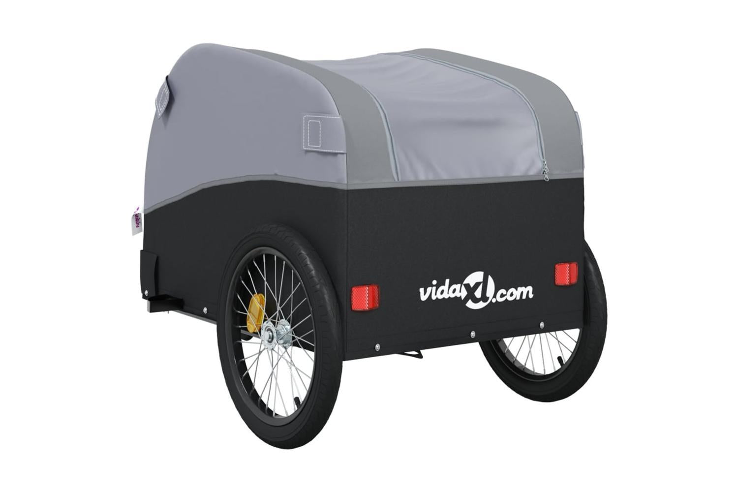 Vidaxl Bike Trailer Black And Grey 45 Kg Iron-8