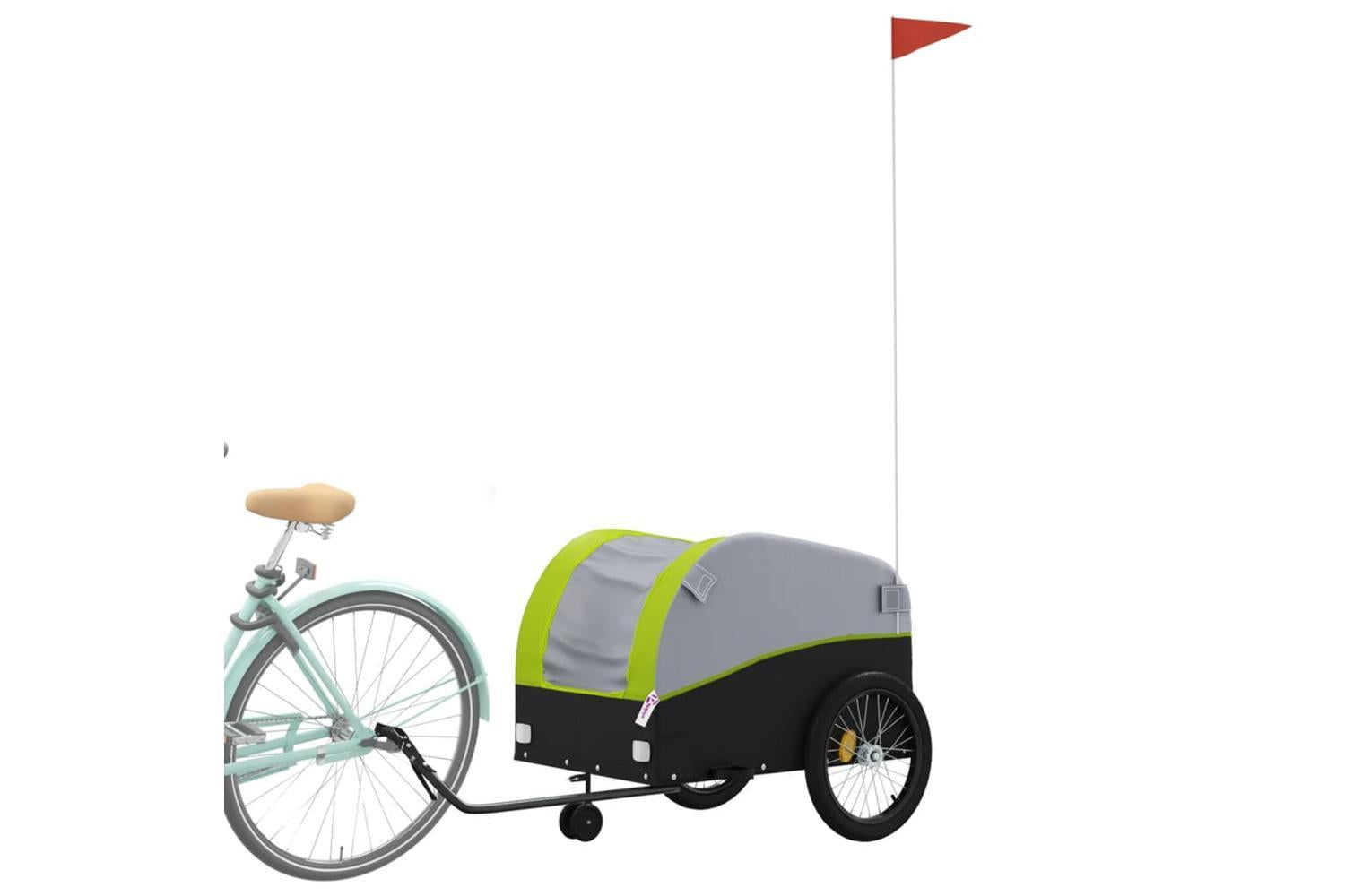 Vidaxl Bike Trailer Black And Green 45 Kg Iron-3